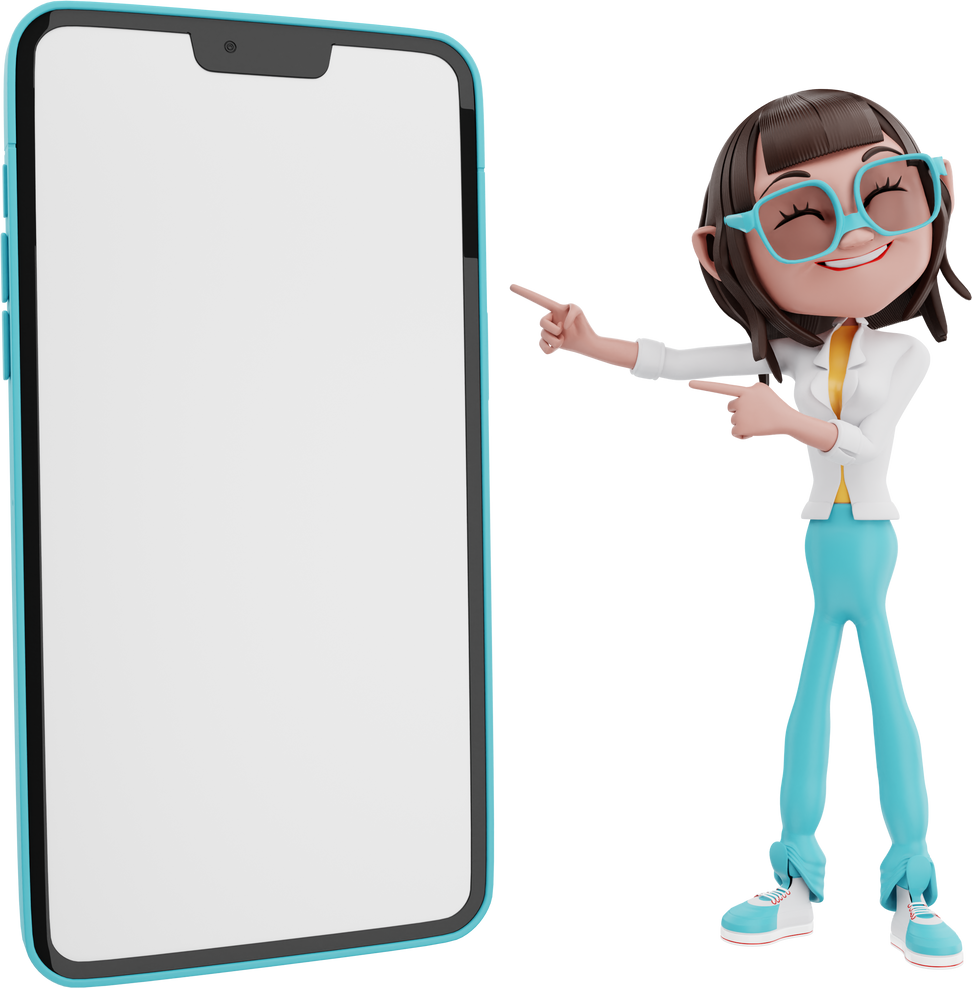 3D Character Pointing on a Smartphone
